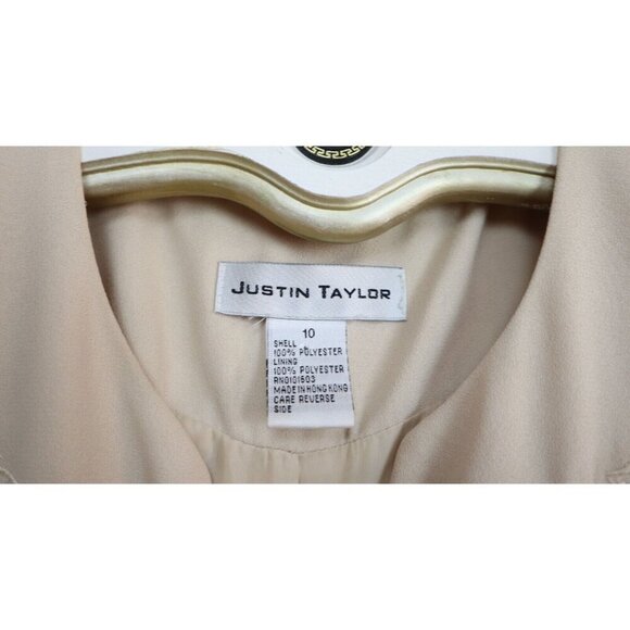 JUSTIN TAYLOR - WOMEN'S BEIGE EMBROIDERED BLAZER JACKET - SIZE 10 - Picture 4 of 6